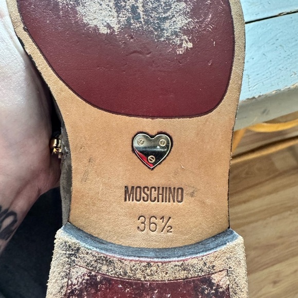 Moschino Grey Suede Knee High Boots Size 36.5 - Picture 5 of 8